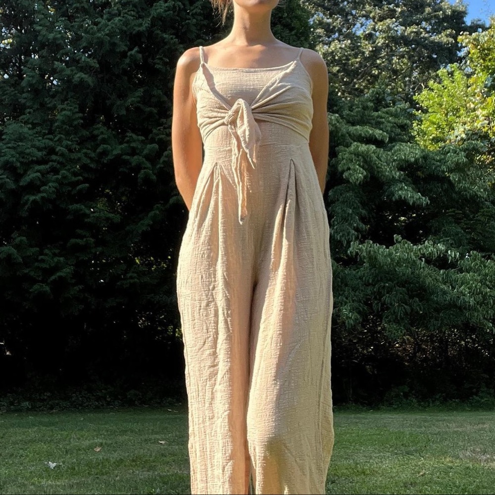 Active USA tan jumpsuit, size S